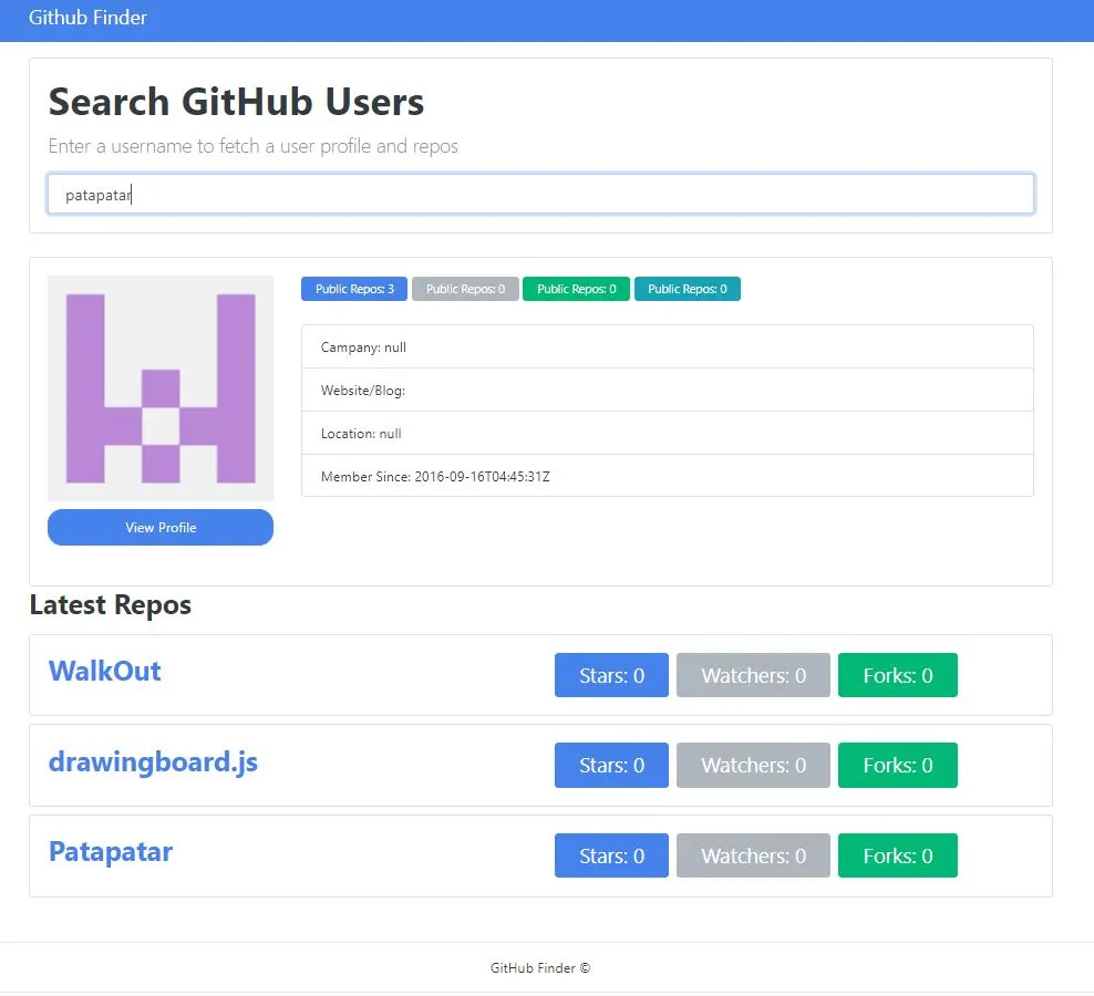 GitHub Finder app